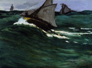  wave Oil Painting - The Green Wave Claude Monet